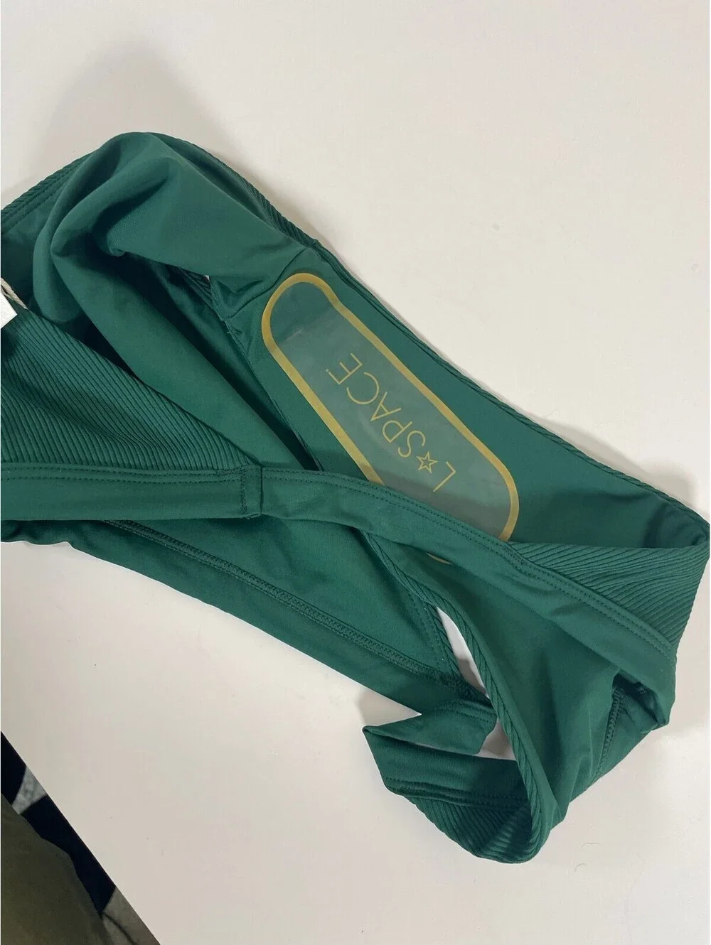 NWT L*SPACE Winona Ribbed Classic Bikini Bottom Emerald Green XL
